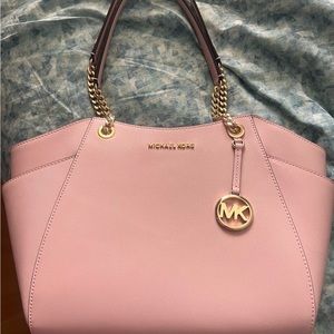 Michael Kors pink saffiano leather handbag